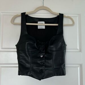 BLACK LEATHER TOP